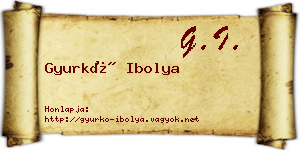 Gyurkó Ibolya névjegykártya
